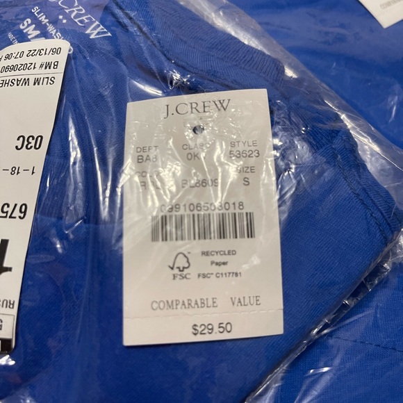 J. CREW Pocket Tee Slim Jersey Washed T-Shirt Rustic Blue NWT - Picture 5 of 9